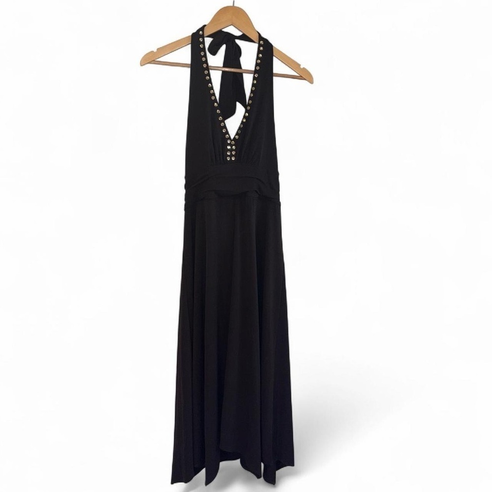 Donna Ricco Y2K Halter Fairy Midi Dress. Chocolate Brown. Size: 10.